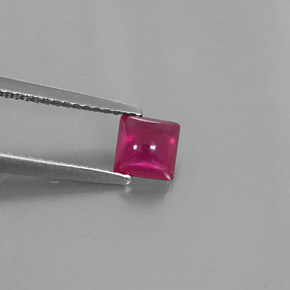1.00 ct Red Ruby Stone, Natural Ruby in Square Cabochon Shape for Sale