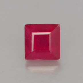 1.12 ct Red Ruby Gemstone, Ruby Gem in Square Facet Shape for Sale.