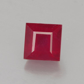 1.31 ct Red Ruby Gemstone, Ruby Gem in Square Facet Shape for Sale.