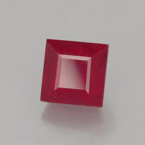 1.31 ct Red Ruby Stone, Natural Ruby in Square Facet Shape for Sale
