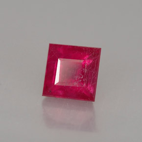 0.85 ct Red Ruby Gemstone, Ruby Gem in Square Facet Shape for Sale.