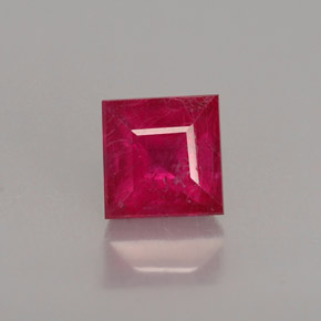 0.85 ct Red Ruby Stone, Natural Ruby in Square Facet Shape for Sale