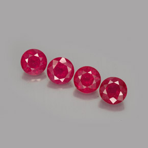 4.99 ct Red Ruby Gemstone, Ruby Gem in Round Facet Shape for Sale.