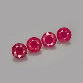4.99 ct Red Ruby Stone, Natural Ruby in Round Facet Shape for Sale