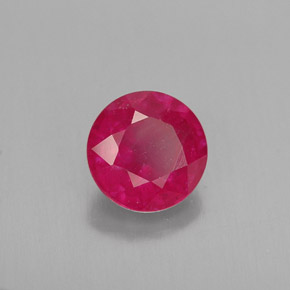 1.15 ct Red Ruby Stone, Natural Ruby in Round Facet Shape for Sale