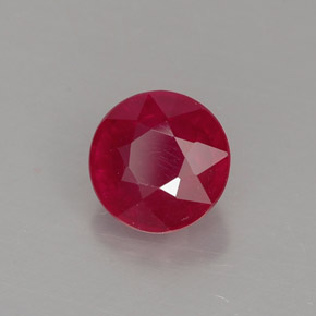 1.31 ct Red Ruby Stone, Natural Ruby in Round Facet Shape for Sale