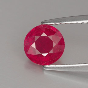 1.06 ct Red Ruby Gemstone, Ruby Gem in Round Facet Shape for Sale.