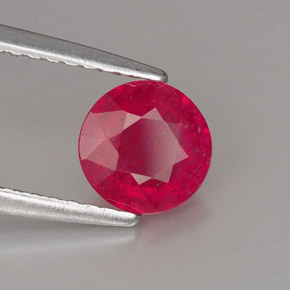 1.06 ct Red Ruby Stone, Natural Ruby in Round Facet Shape for Sale