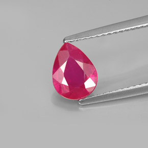 1.63 ct Red Ruby Gemstone, Ruby Gem in Pear Facet Shape for Sale.