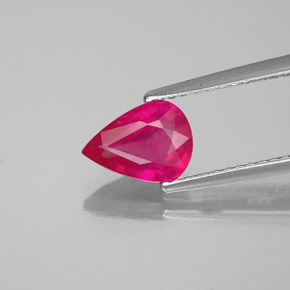 1.55 ct Red Ruby Gemstone, Ruby Gem in Pear Facet Shape for Sale.