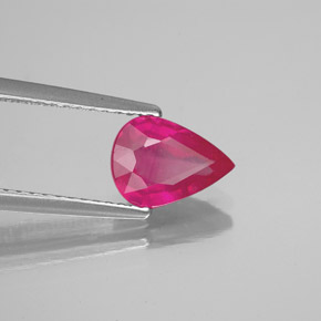 1.55 ct Red Ruby Stone, Natural Ruby in Pear Facet Shape for Sale