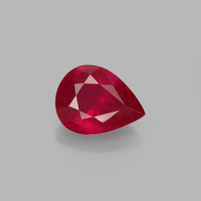 1.50 ct Red Ruby Gemstone, Ruby Gem in Pear Facet Shape for Sale.