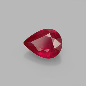 1.50 ct Red Ruby Stone, Natural Ruby in Pear Facet Shape for Sale