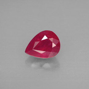 1.60 ct Red Ruby Gemstone, Ruby Gem in Pear Facet Shape for Sale.