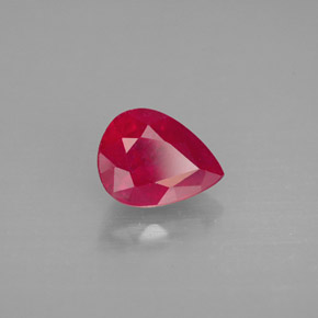 1.60 ct Red Ruby Stone, Natural Ruby in Pear Facet Shape for Sale