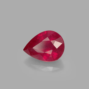 1.54 ct Red Ruby Stone, Natural Ruby in Pear Facet Shape for Sale