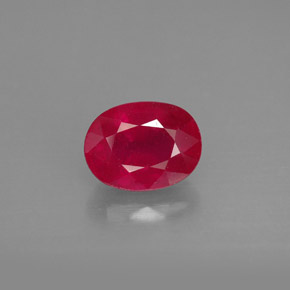 1.79 ct Red Ruby Gemstone, Ruby Gem in Oval Facet Shape for Sale.