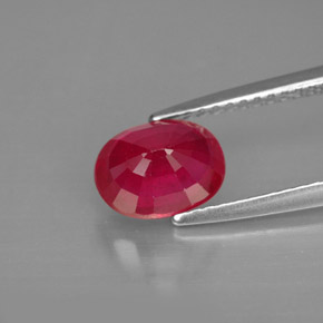 Ruby Gemstone in 8 x 6 mm (calibrated) Size for Sale, Ruby Stone in Pink Red Color