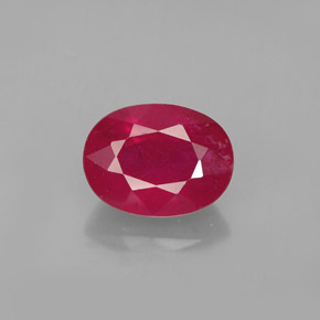 1.96 ct Red Ruby Gemstone, Ruby Gem in Oval Facet Shape for Sale.