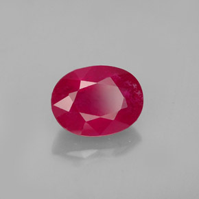 1.96 ct Red Ruby Stone, Natural Ruby in Oval Facet Shape for Sale