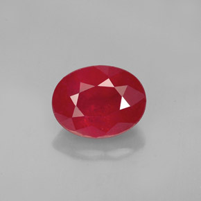 2.00 ct Red Ruby Gemstone, Ruby Gem in Oval Facet Shape for Sale.