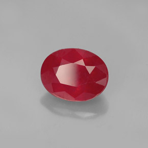 2.00 ct Red Ruby Stone, Natural Ruby in Oval Facet Shape for Sale