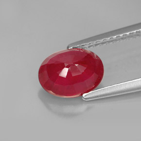 Ruby Gemstone in 8 x 6 mm (calibrated) Size for Sale, Ruby Stone in Pink Red Color