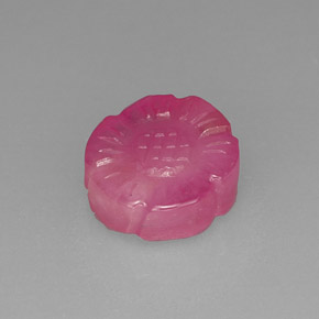 2.66 ct Pink Ruby Gemstone, Ruby Gem in Carved Flower Shape for Sale.
