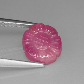 2.66 ct Pink Ruby Stone, Natural Ruby in Carved Flower Shape for Sale