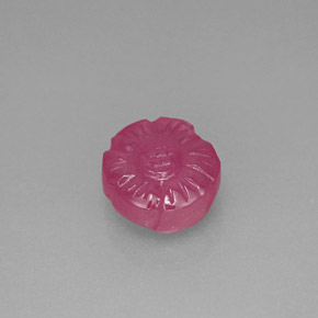 2.43 ct Pink Ruby Gemstone, Ruby Gem in Carved Flower Shape for Sale.