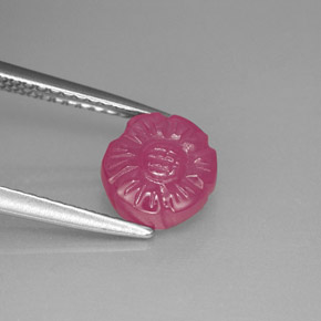 2.43 ct Pink Ruby Stone, Natural Ruby in Carved Flower Shape for Sale