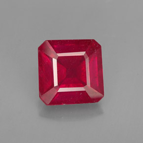 1.65 ct Red Ruby Gemstone, Ruby Gem in Octagon Facet Shape for Sale.