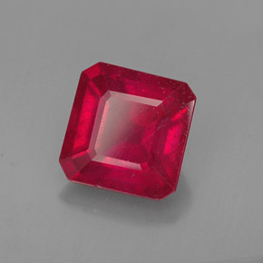 1.65 ct Red Ruby Stone, Natural Ruby in Octagon Facet Shape for Sale