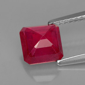 Ruby Gemstone in 6.6 x 6.5 mm Size for Sale, Ruby Stone in Red Color