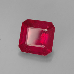 1.59 ct Red Ruby Stone, Natural Ruby in Octagon Facet Shape for Sale