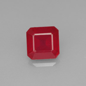1.89 ct Red Ruby Gemstone, Ruby Gem in Octagon Facet Shape for Sale.