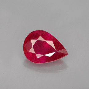 1.93 ct Red Ruby Gemstone, Ruby Gem in Pear Facet Shape for Sale.