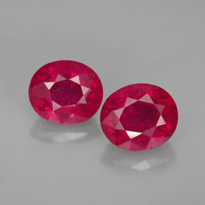 3.59 ct Red Ruby Gemstone, Ruby Gem in Oval Facet Shape for Sale.
