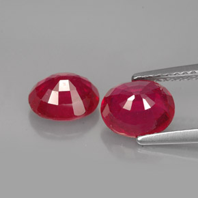 Ruby Gemstone in 7.4 x 6.4 mm Size for Sale, Ruby Stone in Red Color
