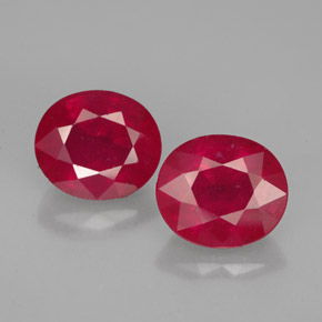 3.35 ct Red Ruby Gemstone, Ruby Gem in Oval Facet Shape for Sale.