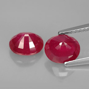 Ruby Gemstone in 7.4 x 6.4 mm Size for Sale, Ruby Stone in Red Color