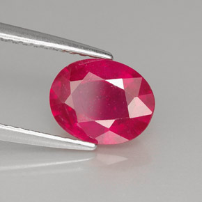 1.93 ct Red Ruby Stone, Natural Ruby in Oval Facet Shape for Sale