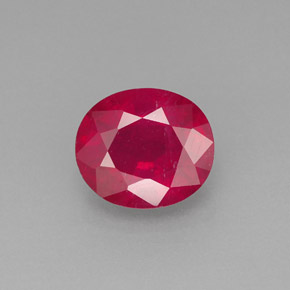 1.95 ct Red Ruby Gemstone, Ruby Gem in Oval Facet Shape for Sale.
