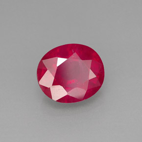 1.95 ct Red Ruby Stone, Natural Ruby in Oval Facet Shape for Sale