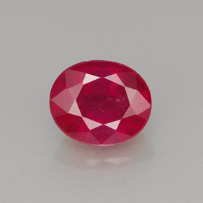1.44 ct Red Ruby Gemstone, Ruby Gem in Oval Facet Shape for Sale.