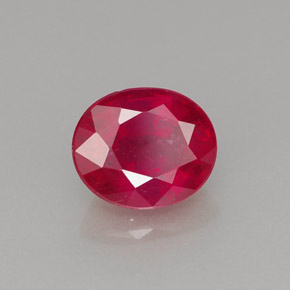 1.44 ct Red Ruby Stone, Natural Ruby in Oval Facet Shape for Sale