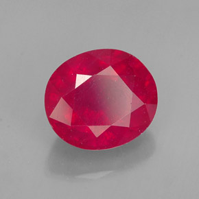 1.86 ct Red Ruby Stone, Natural Ruby in Oval Facet Shape for Sale
