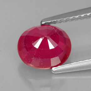 Ruby Gemstone in 7.7 x 6.7 mm Size for Sale, Ruby Stone in Pink Red Color