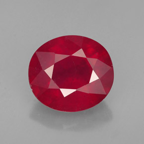 1.94 ct Red Ruby Gemstone, Ruby Gem in Oval Facet Shape for Sale.