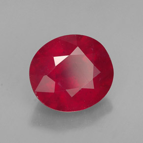 1.94 ct Red Ruby Stone, Natural Ruby in Oval Facet Shape for Sale
